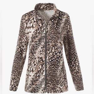 Chico’s size 3(XL/16) Leopard Geo Print Hi-Low Jacket